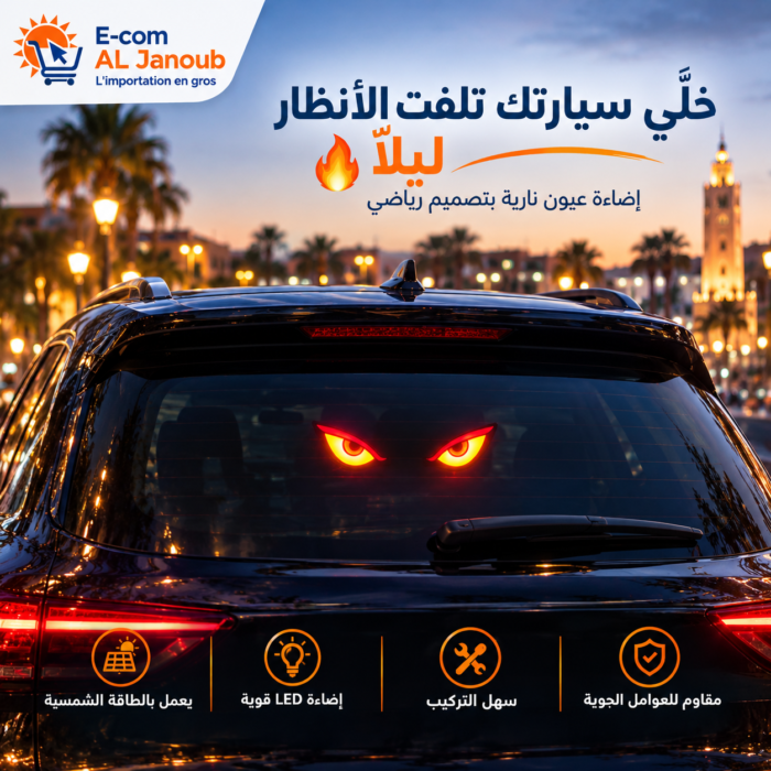 إضاءة العيون النارية Y1 مثبتة على الزجاج الخلفي للسيارة